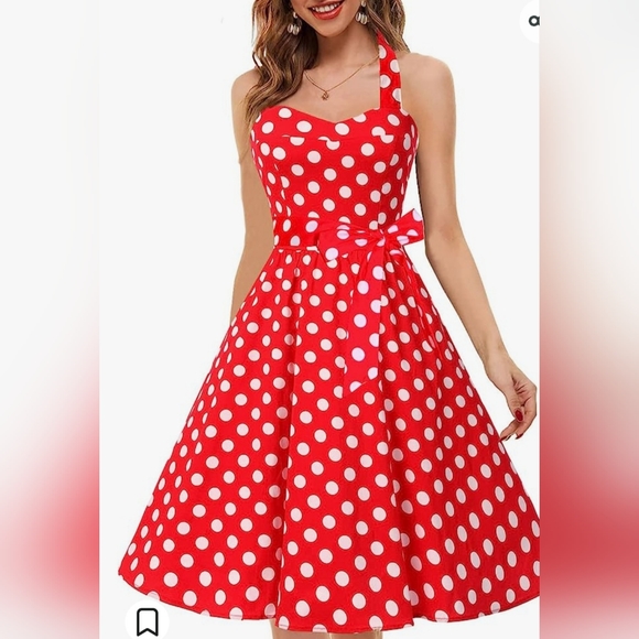 Polka Dot Dress Red Size XL - Picture 1 of 9